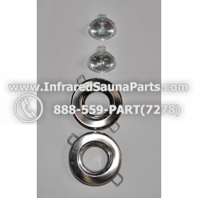 COMPLETE LIGHT ASSEMBLY 12V - COMPLETE LIGHT ASSEMBLY 2 HOUSING IN SILVER FINISH WITH 2 BULBS 12V 1