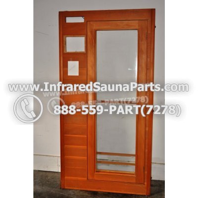WOOD SAUNA WALLS - HEMLOCK WOOD SAUNA PANEL + DOOR ( 35.5" x 69.5" ) 1